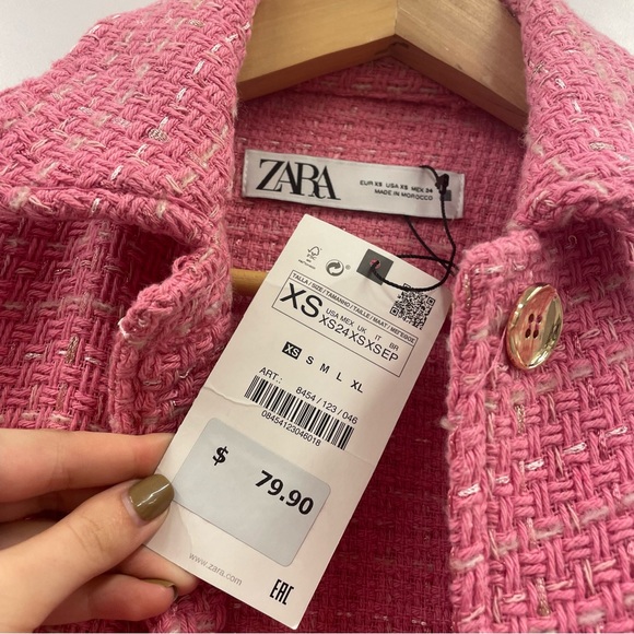 Zara Pink Textured Jacket - Picture 9 of 9